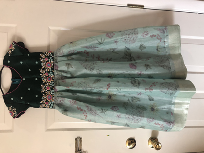 Picture of New Luxgreen With Heavy Maggam Work Longfrock 6-7Y